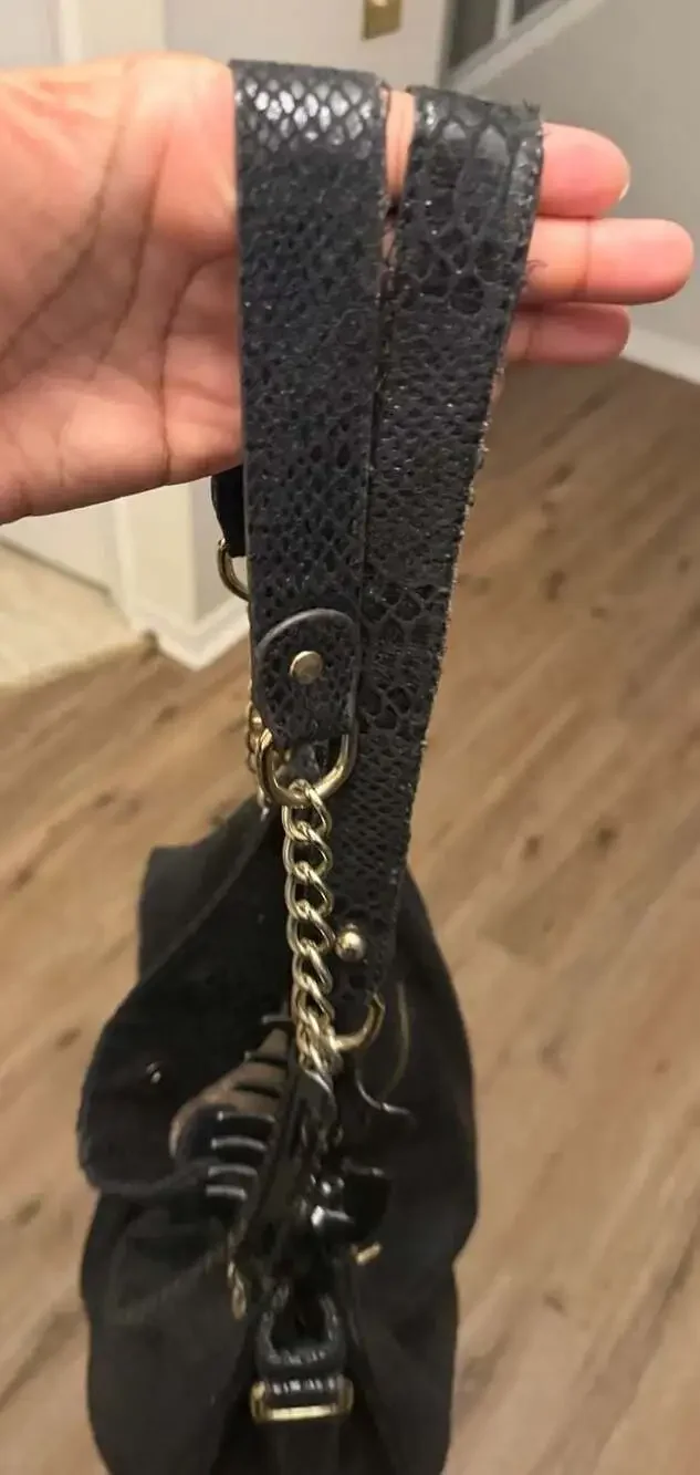 Michael Kors Snakeskin Embossed Leather Hobo Shoulder Bag
